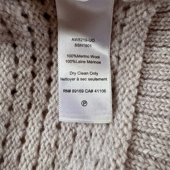 ATM Anthony Thomas Melillo 100% Merino Wool Cardigan Dusty Mauve/Chalk Sz S - Picture 10 of 11